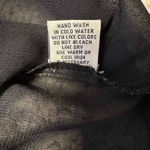 Mileage Black chiffon off the shoulder blouse with layered ruffled sleeves. - Picture 7 of 7